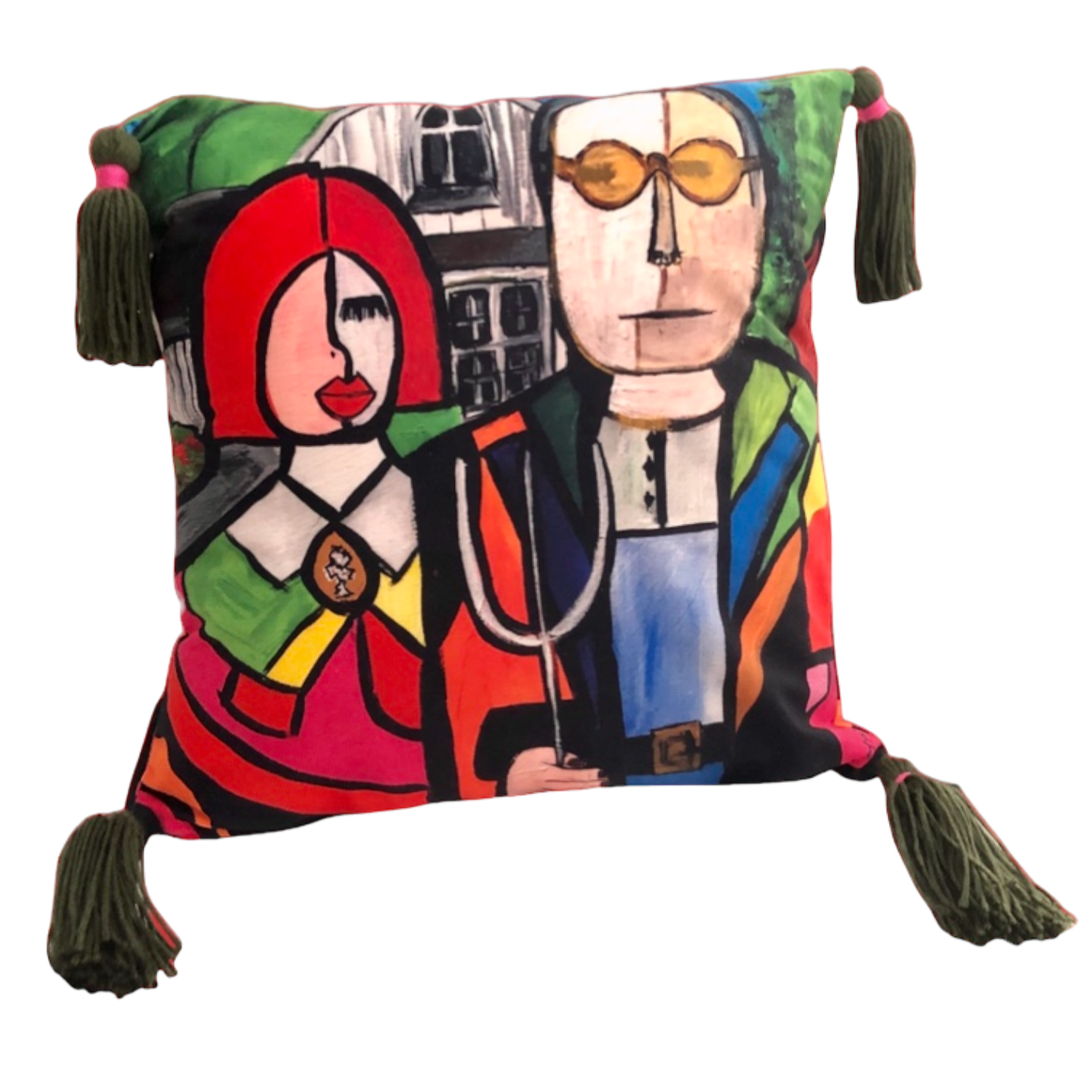 American Gothic Revised - Throw Pillow