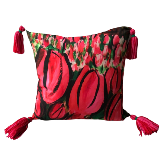 Field of Tulips - Throw Pillow