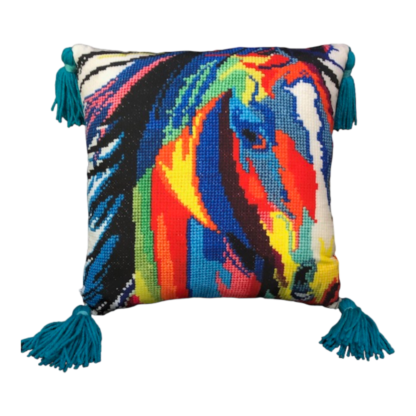 Multicolor Horse - Throw Pillow