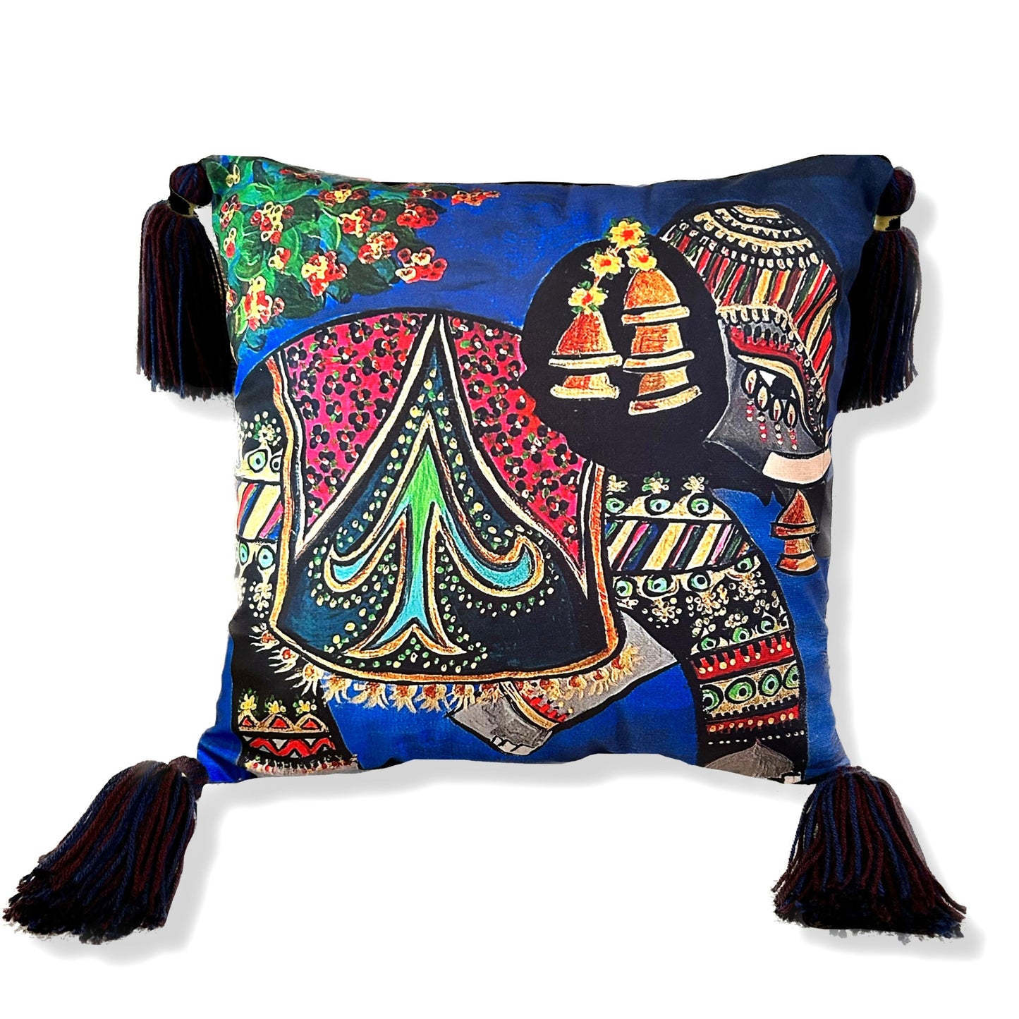 Blue Elephant - Throw Pillow