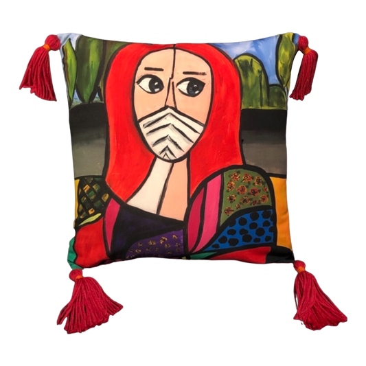 Mona Covid- Throw Pillow