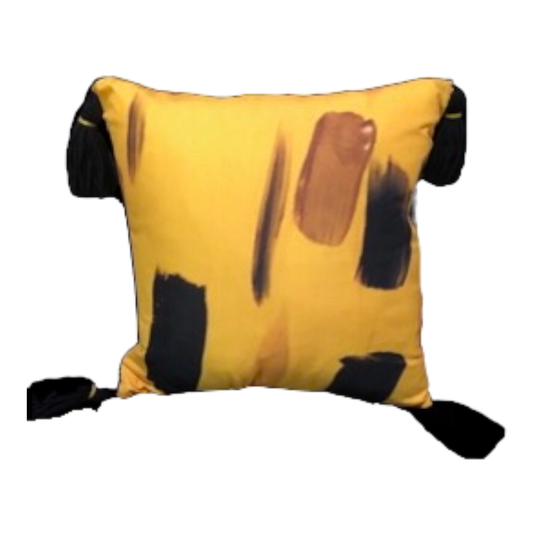 Splash Black and Yellow - Throw Pillow