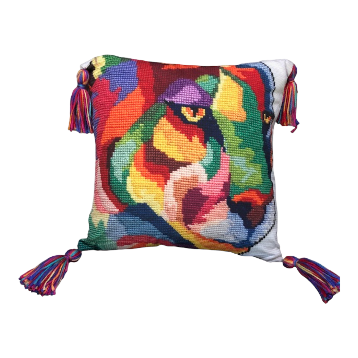 Multicolor Tiger - Throw Pillow