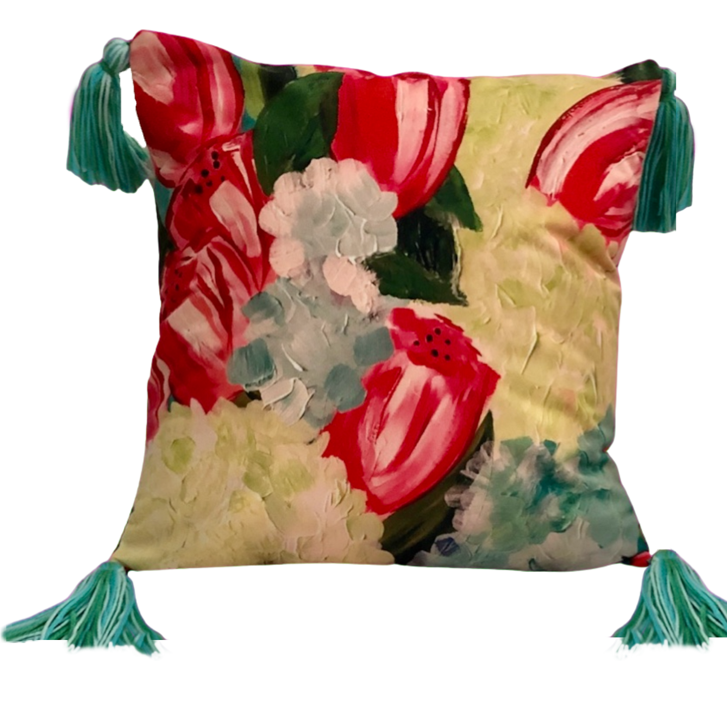 Tulips and Hydrangeas - Throw Pillow