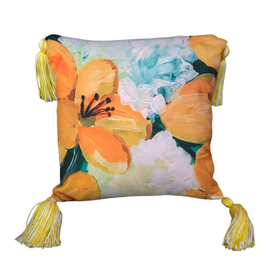 Yellow Tulips - Throw Pillow